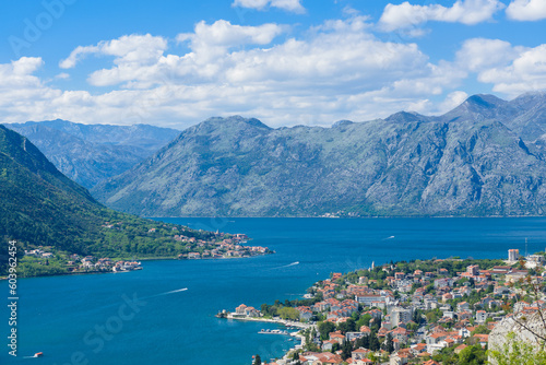 Beautiful view of the city and the Bay of Kotor