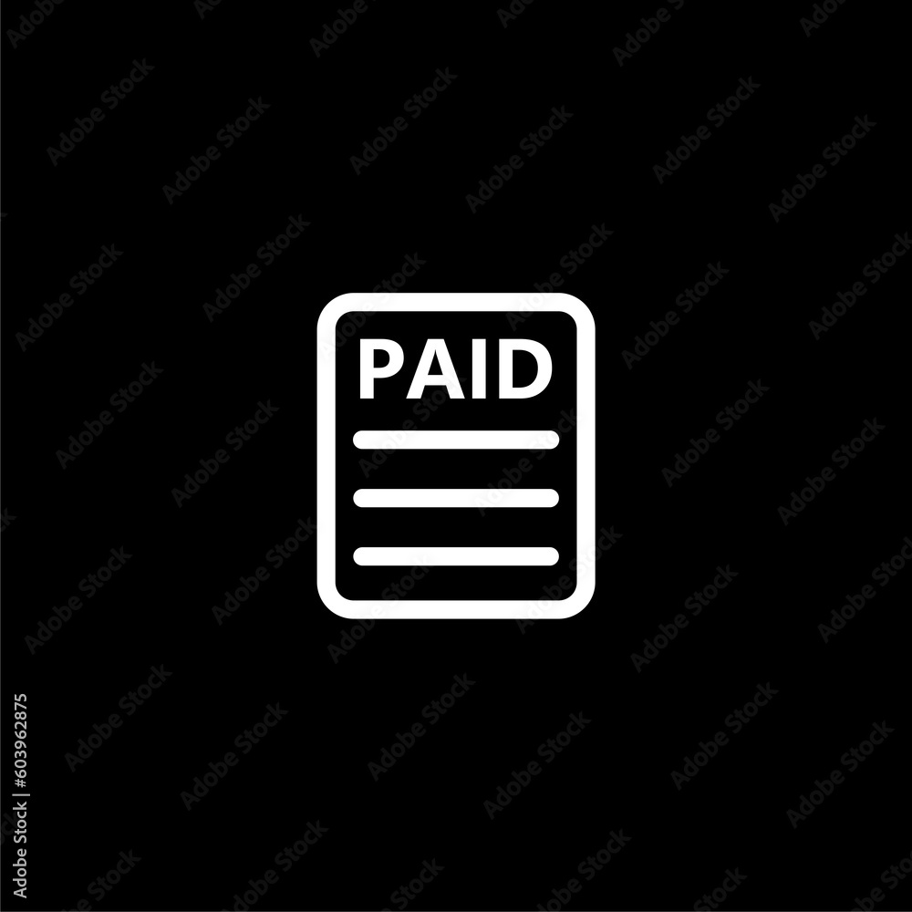 Paid Advertising icon isolated on black background Paid Advertising icon isolated on black background