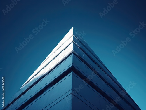 tall white building with the top up showing sky Generative AI