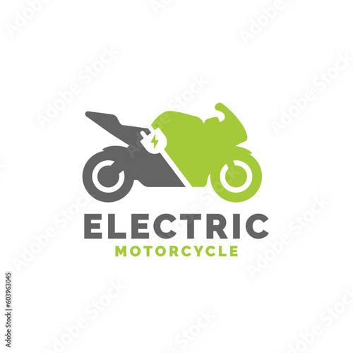 Electric motorcycle logo design vector