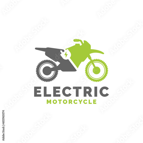 Electric motorcycle logo design vector