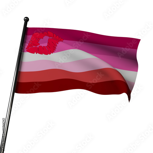 Lipstick Lesbian Pride Flag: Embracing Feminine Empowerment (ID: 603966262)