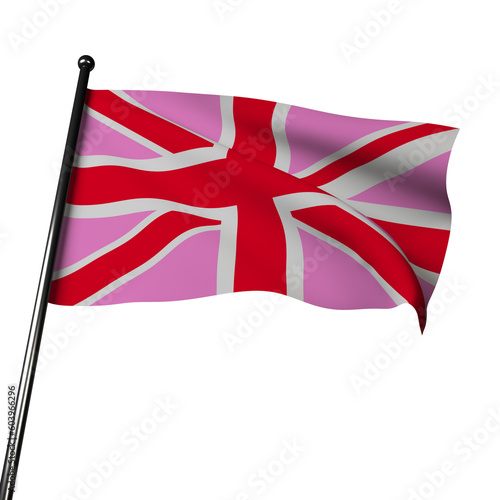 Pink Union Jack Flag: Vibrant Pride Symbol (ID: 603966296)
