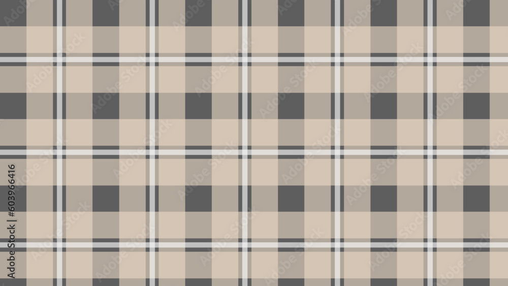 Obraz premium Beige and grey plaid fabric texture