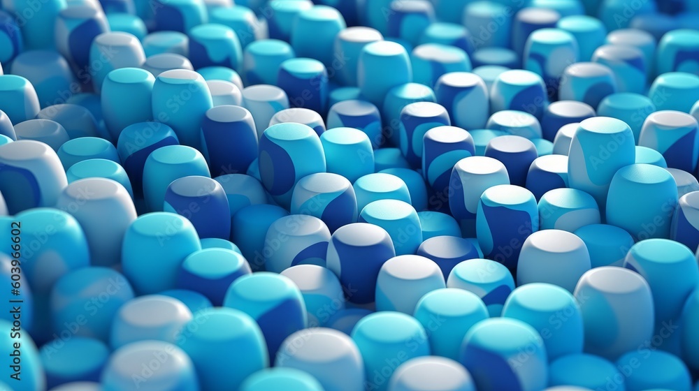 Obraz premium Stylish Blue Cubes Data Grid. Illustration. Postprocessing Generative AI.