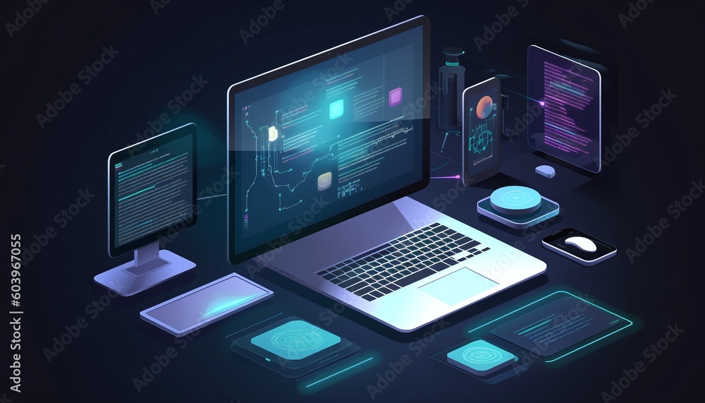 Fictional Development Environment Brightly Lit and Full of Effects Generated by AI Fictional Development Environment Brightly Lit and Full of Effects Generated by AI