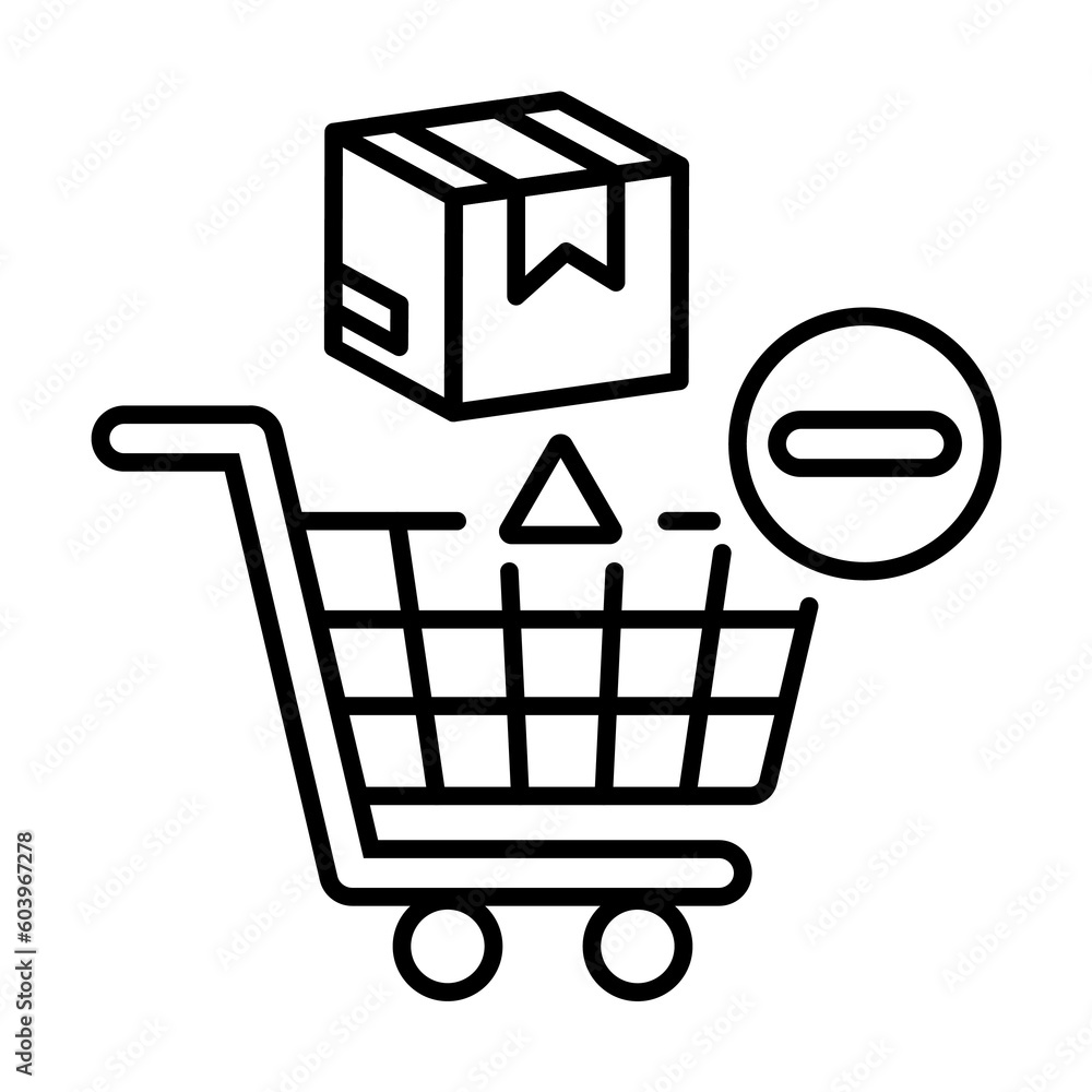 Remove from cart. Shopping online icon set - line Icon Remove from cart. Shopping online icon set - line Icon