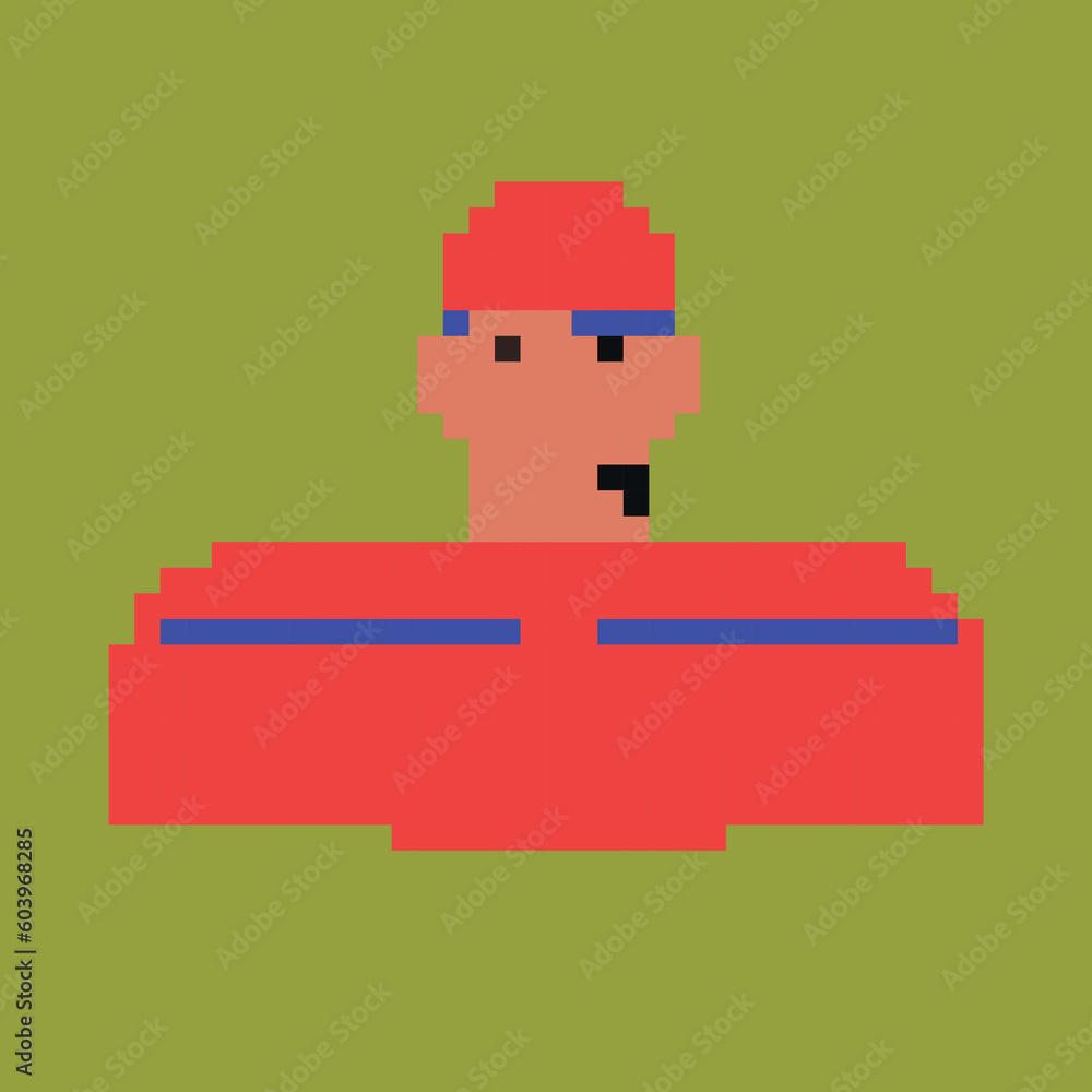 Pixel art of man characters on white banner background. Multi-ethnic group of 8 bit video game style. Game user or web profile pixel avatars of persons and people for social net portrait. Pixel art of man characters on white banner background. Multi-ethnic group of 8 bit video game style. Game user or web profile pixel avatars of persons and people for social net portrait.