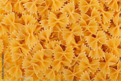 Different types and shapes of dry italian pasta