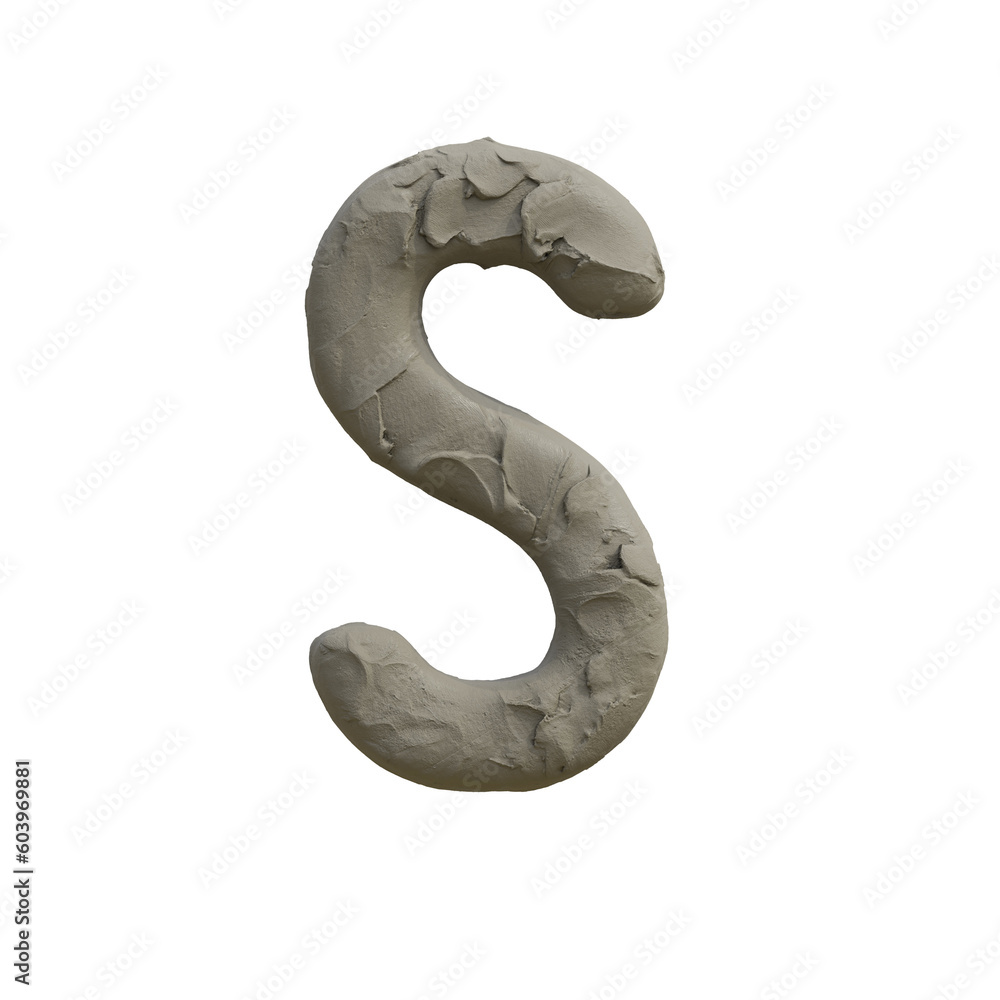 Fototapeta premium Clay or Plasticine 3D Alphabet or PNG Letters