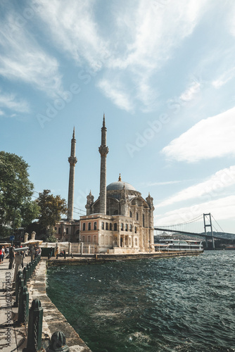 Mosque of Ortaköy also known as Büyük Mecidiye Camii in the city of Istanbul, Turkey