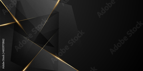 Abstract modern design black background with luxury golden elements vector illustration.