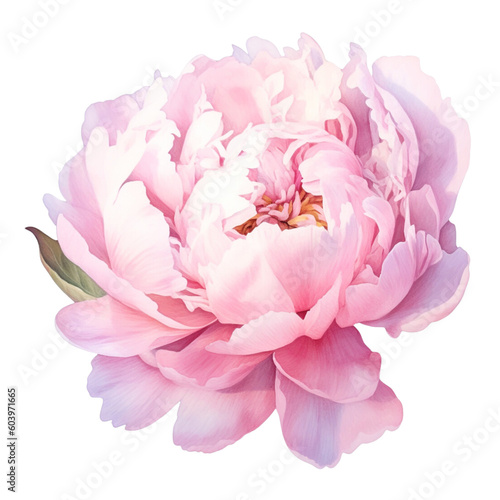 watercolor pastel pink of peony 