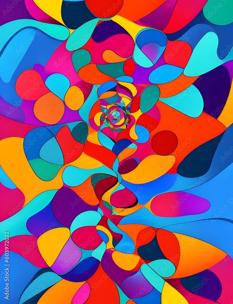 Generated with AI. Abstract bright background with colorful circles,mosaic