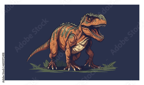 t-rex mascot logo flat color