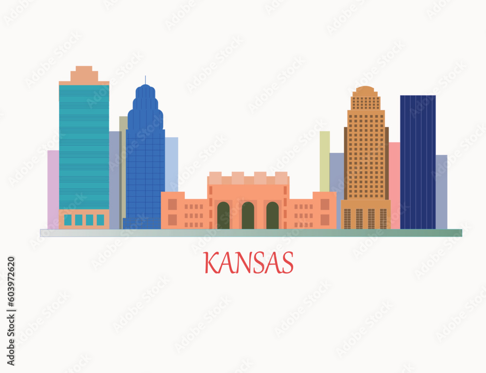 Kansas city skyline vector