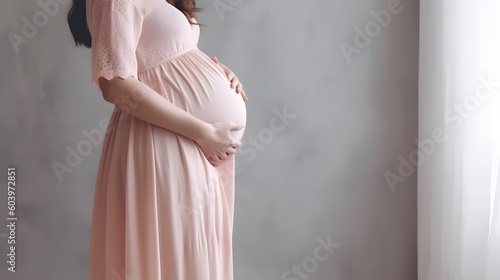 Generative Ai. Pregnant woman silhouette 