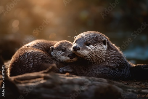 otter, animal, mammal, wildlife, nature, cute, water, fur, river, seal, wild, brown, wet, zoo, carnivore, whiskers, aquatic, river otter, generative ai