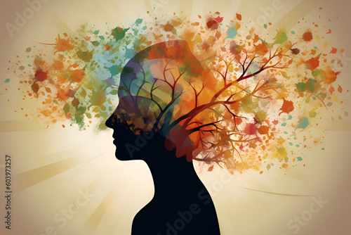 Mental Health Disorder Concept. Bipolar Unstable Psycho. Mental health and mental illness as a continuum. Generative AI