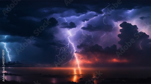 An electrifying lightning wallpaper showcasing a mesmerizing display of multiple lightning strikes converging in the distance