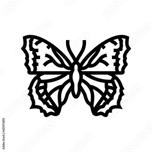 mourning cloak spring line icon vector. mourning cloak spring sign. isolated contour symbol black illustration