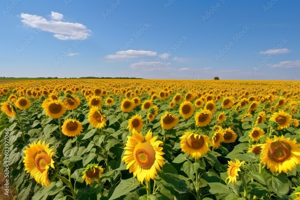 Fototapeta premium Field with sunflowers generated by AI