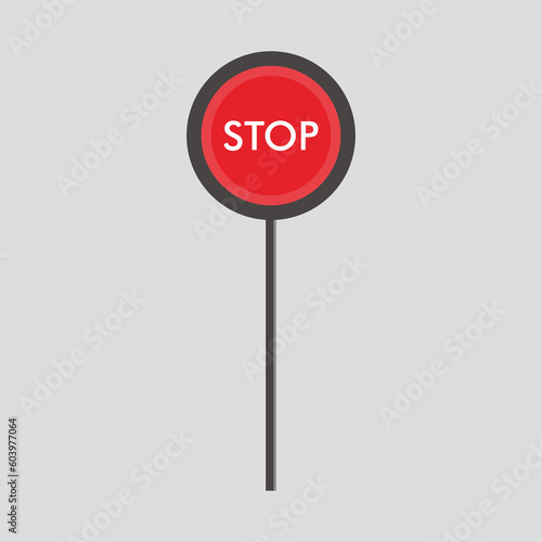 Stop Sign Flat Icon Vector