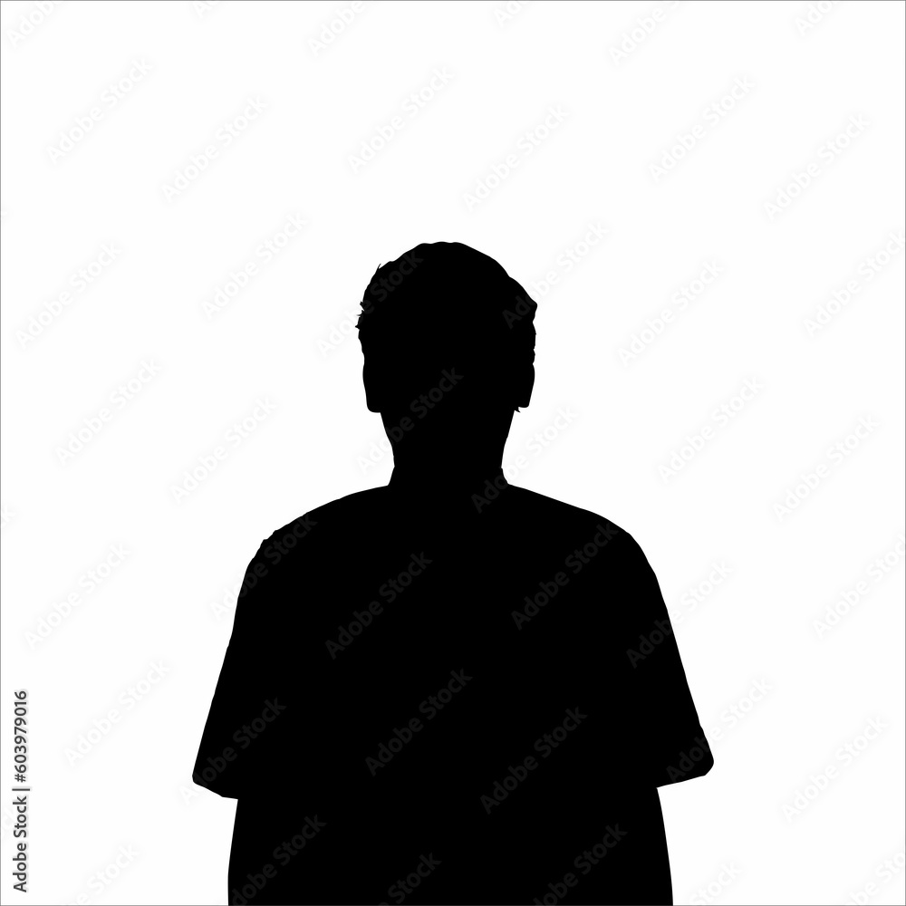 silhouette of a man in a short-sleeved shirt silhouette of a man in a short-sleeved shirt