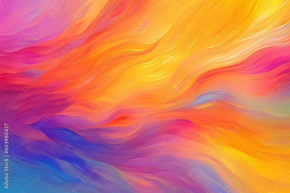 Vibrant Spectrum Flow: An Abstract Digital Art Background in Yellow Red Purple and Blue