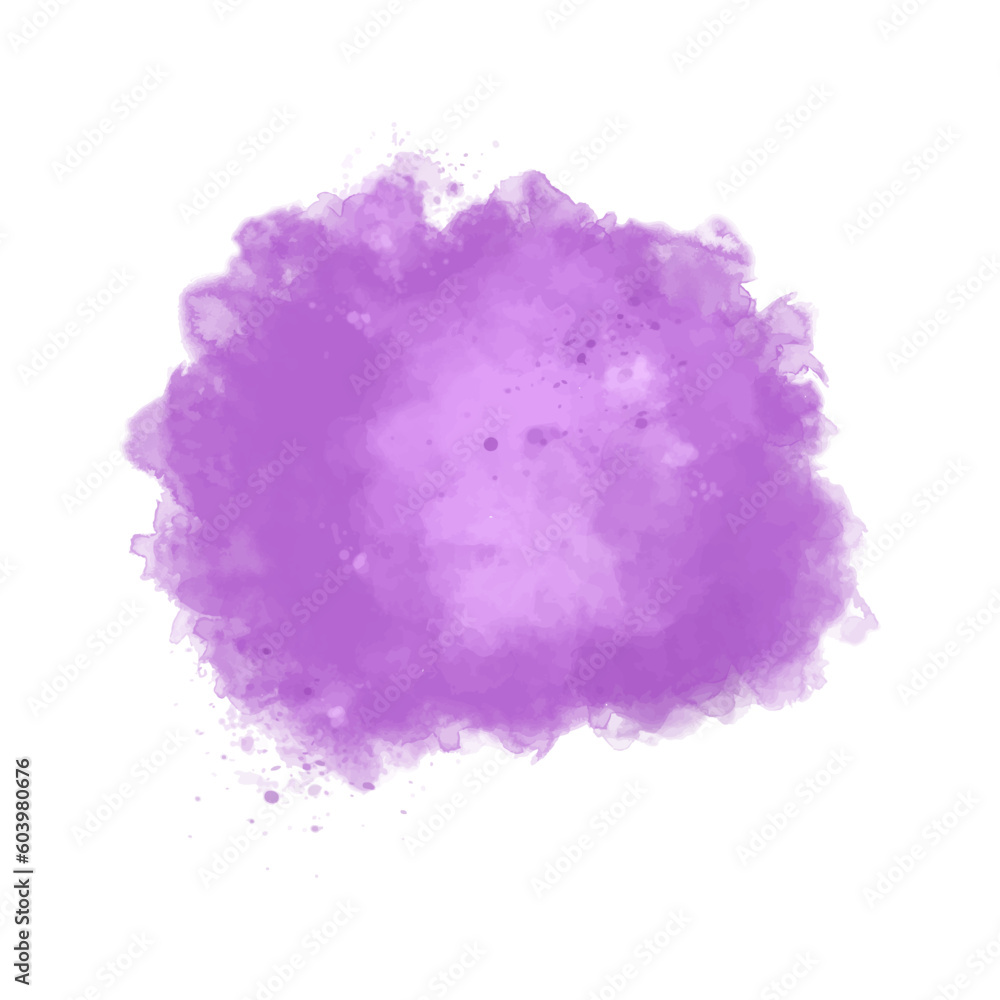 Abstract rich lilac watercolor stain texture background