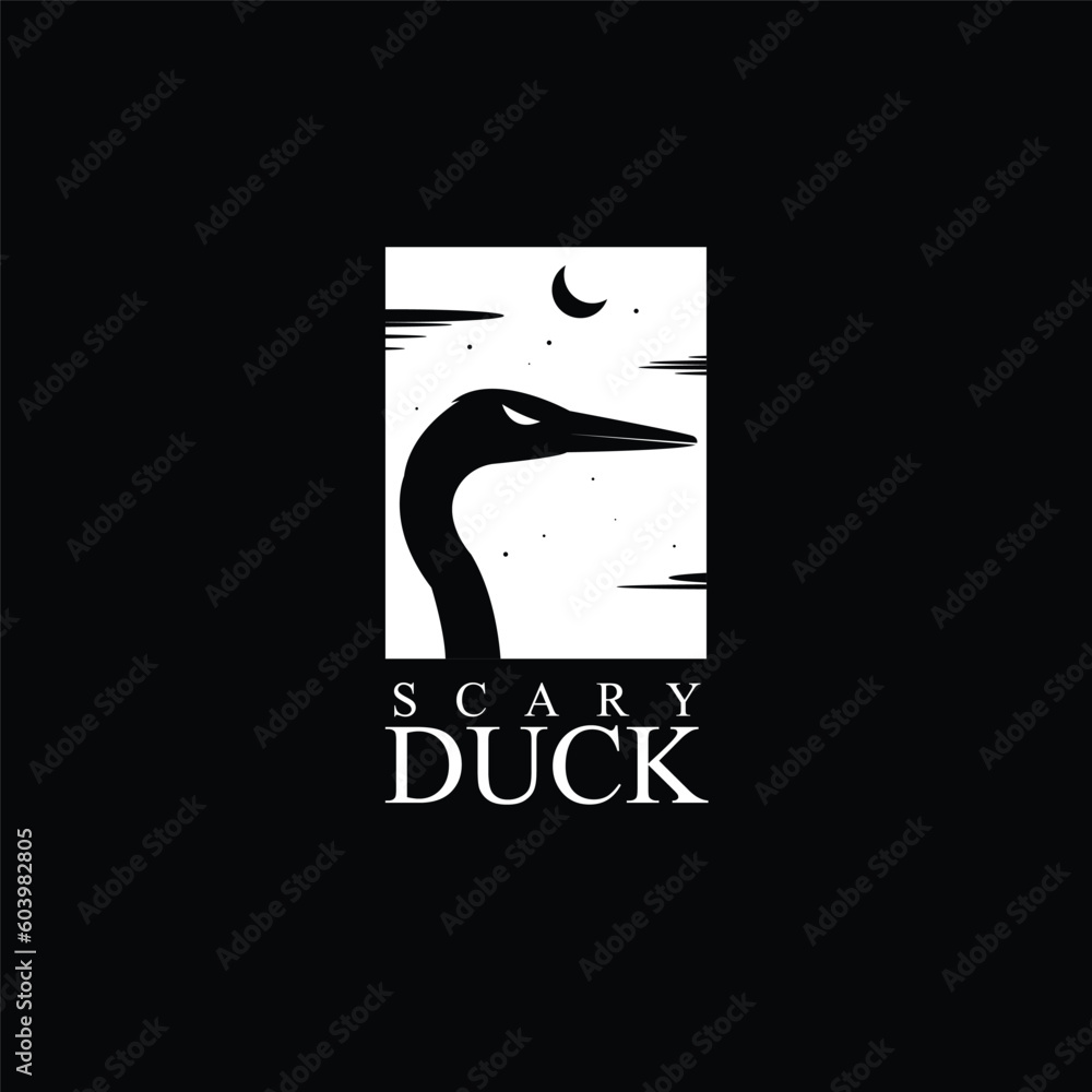 Scary duck silhouette logo design inspiration. Vector Illustration Scary duck silhouette logo design inspiration. Vector Illustration