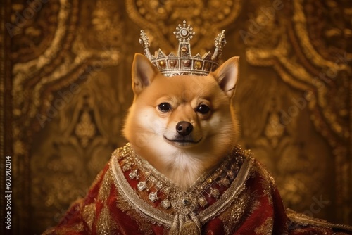 King Shiba Inu, wearing King costume © Exotic Escape