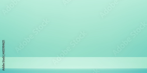Mint green color studio background. Space for selling products on the website. Template mock up for display of product. Vector illustration.