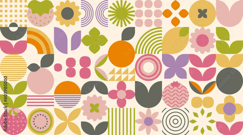 Geometric minimalist Spring / Summer posters. Modern soft bauhaus inspired shapes, primitive blocks swiss style. Trendy flowers and crops art templates. Geometric minimalist Spring / Summer posters. Modern soft bauhaus inspired shapes, primitive blocks swiss style. Trendy flowers and crops art templates.