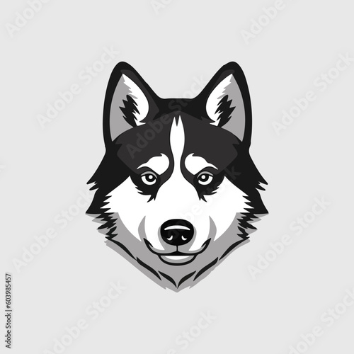 Siberian Husky dog icon, isolated vector illustration 