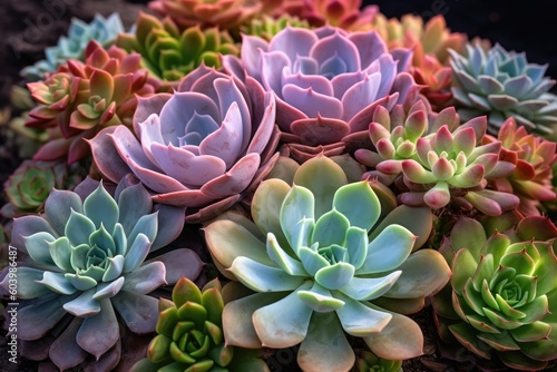 Various colors healthy Succulent plant
