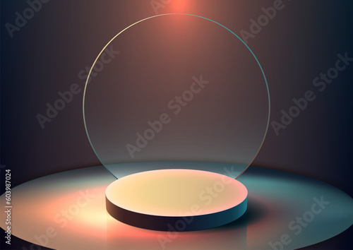 3D realistic empty podium p...