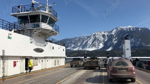 Tranquil Transitions: Crossing Upper Arrow Lake by Ferry - A Scenic Journey photo