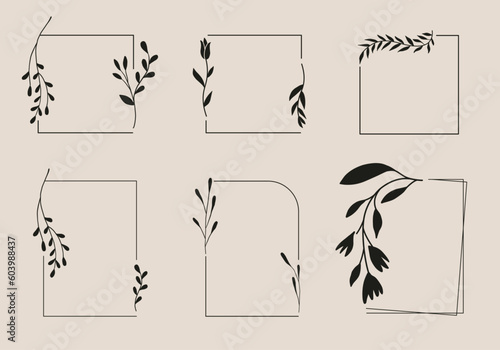 Flower and leaf wreath decoration. Botanical frame branches. Wildflowers and herbs graphic design. Isolated vector illustration great for wedding invitation, greeting card, web banners, vintage, retro