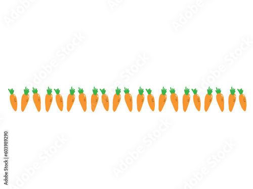 かわいいニンジンのフレーム／手描きイラスト素材