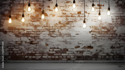 old brick wall and bulbs