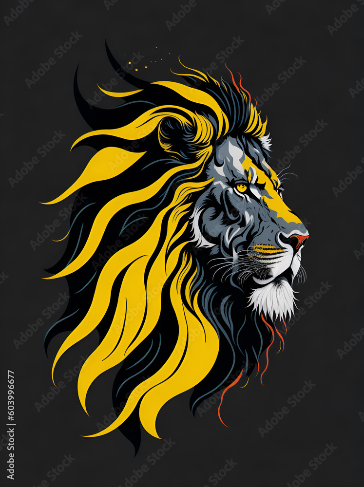 Cartoon lion head. AI generated illustration Cartoon lion head. AI generated illustration