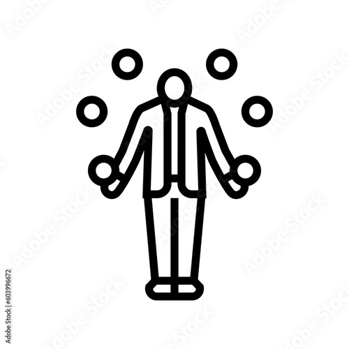 juggler carnival vintage show line icon vector. juggler carnival vintage show sign. isolated contour symbol black illustration