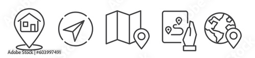 Navigation, maps and location vector icon collection