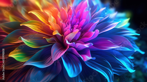 Colorful tropical flowers background. AI