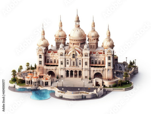 Grand Casino Monaco Monte Carlo, isolated on a white background