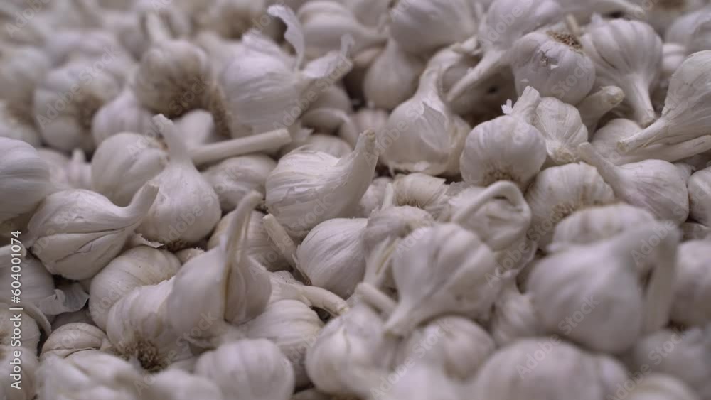 Garlic is being sold in the market. Garlic is being sold in the market.