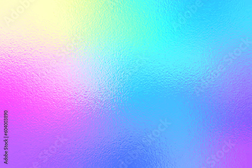 Rainbow unicorn background with glass effect, abstract foil texture for web use.