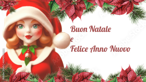 Buon natale e Felice anno nuovo - greeting card - ideal for website, invitation, presentation, email, card, postcard, book, poster, playbill, printable , banner	
