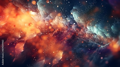 Generative AI. Multicolored nebulae or clouds 